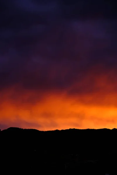 Textura Pôr Sol Vermelho Ardente Durante Uma Noite Verão Oeste — Fotografia de Stock