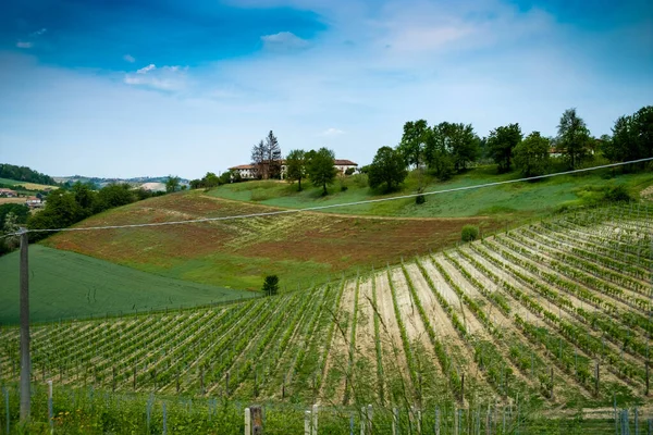 Krásné Jarní Krajiny Costigliole Asti Piedmontese Langhe Oblasti Asti Jaře — Stock fotografie
