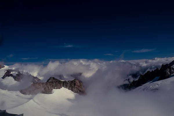 Sommet Enneigé Mont Blanc Dans Les Alpes Italiennes Punta Hellbronner — Photo