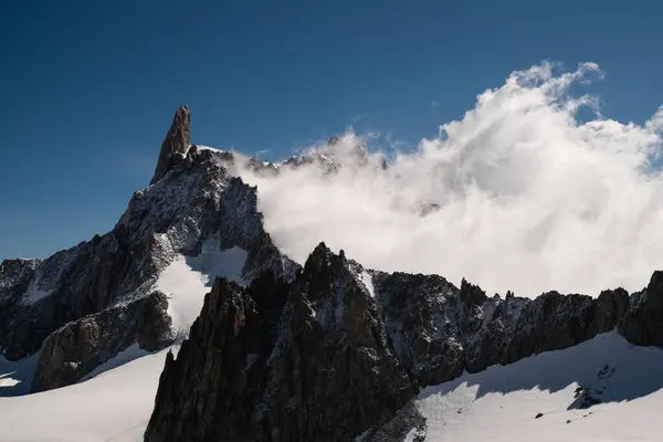 Montagne Mont Blanc Sous Neige Dans Vallée Aoste Courmayeur Été — Photo