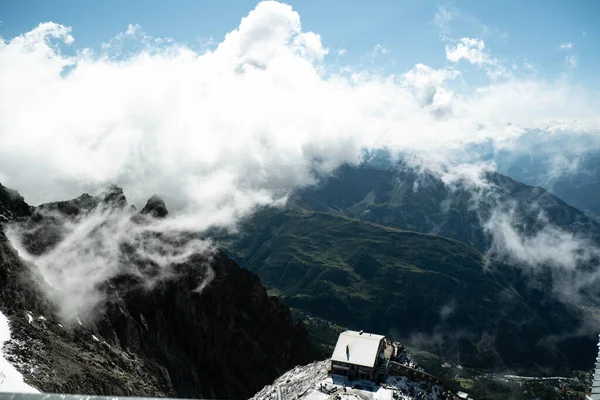 Refuge Turin Sur Mont Blanc Extrémité Bronner Enfer Dans Neige — Photo