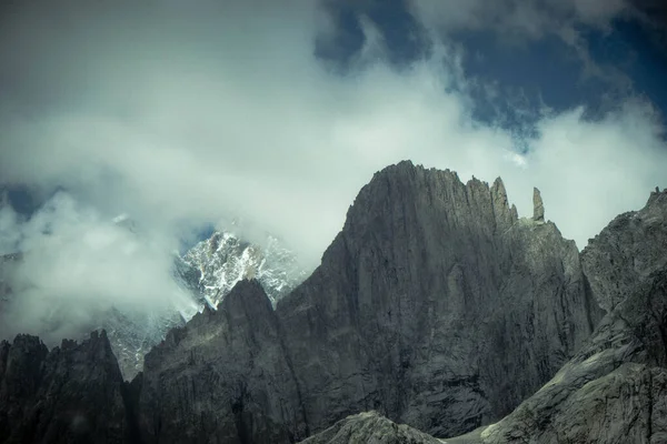 Paysages Mont Blanc Punta Hell Brunner Avec Voie Ciel Dans — Photo