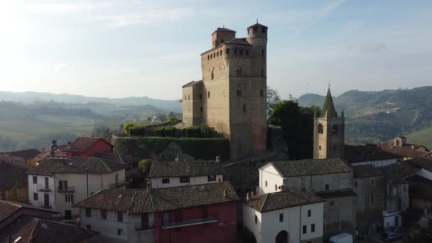 360 Μοίρες Βίντεο Του Κάστρου Της Serralunga Alba Στην Καρδιά — Αρχείο Βίντεο