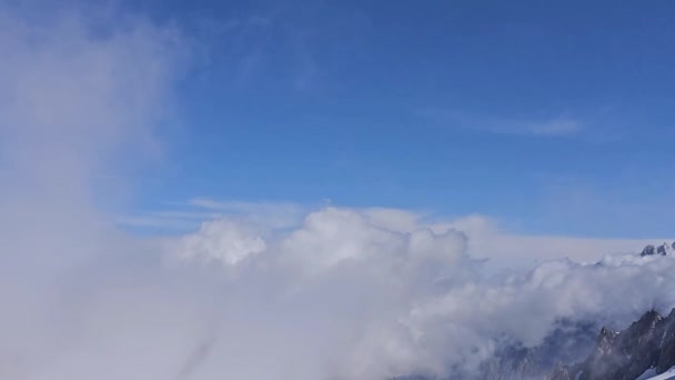 Nagranie Łańcucha Mont Blanc Zrobione Nieba Punta Helbronner Courmayeur Dolinie — Wideo stockowe