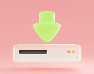 3d oluşturma simgesi indirme küçük sevimli konsept