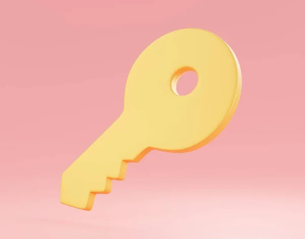 Minimal Golden Key Model Gösterişli Minimalist Bir Tasarım Sunan Bir — Stok fotoğraf