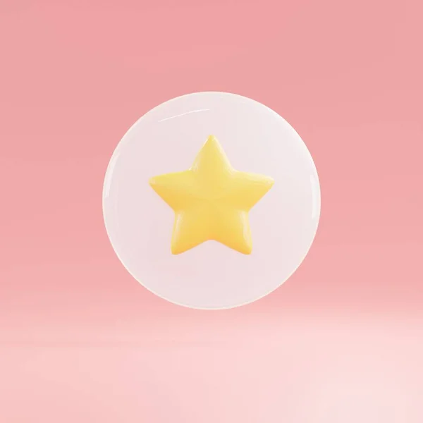 极小星型徽章 是一个美丽的3D渲染 其特点是一个极小和现代的星形徽章设计 非常适合用作各种应用的标志或徽章 — 图库照片