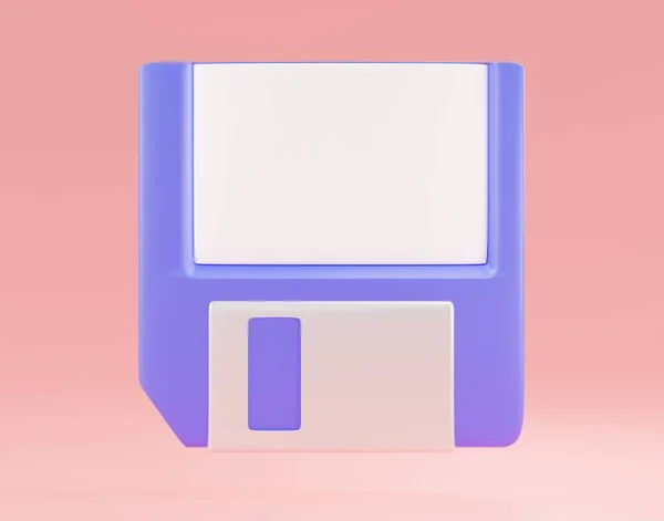 Model Minimal Floppy Disk Model Elegancki Nowoczesny Renderujący Dyskietkę Idealny — Zdjęcie stockowe