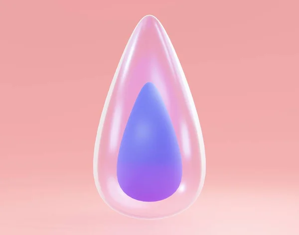 아이콘 Minimal Water Icon 미니멀리즘적 현대적 디자인을 형태의 물방울을 차원으로 — 스톡 사진