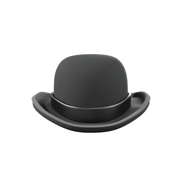 This is a 3D render of a bowler hat, a classic and elegant hat style. It features a rounded crown and a small brim, perfect for a sophisticated look. The minimal design highlights the simplicity and timelessness of the bowler hat.