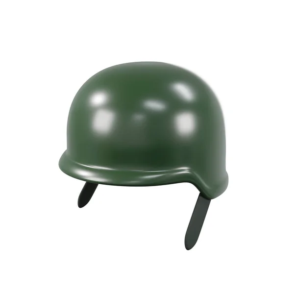 これは 軍事美学を必要とするゲーム シミュレーションや他のデジタルプロジェクトで使用するのに適した軍隊のヘルメットの最小限の3Dレンダリングです — ストック写真