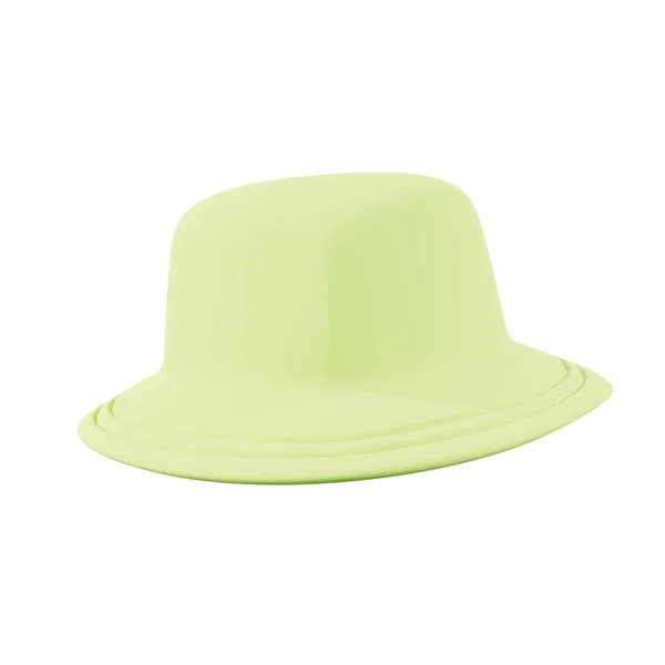 Μια Ελάχιστη Απόδοση Ενός Καπέλου Κουβά Ένα Ευρύ Γεμισμένο Καπέλο — Φωτογραφία Αρχείου