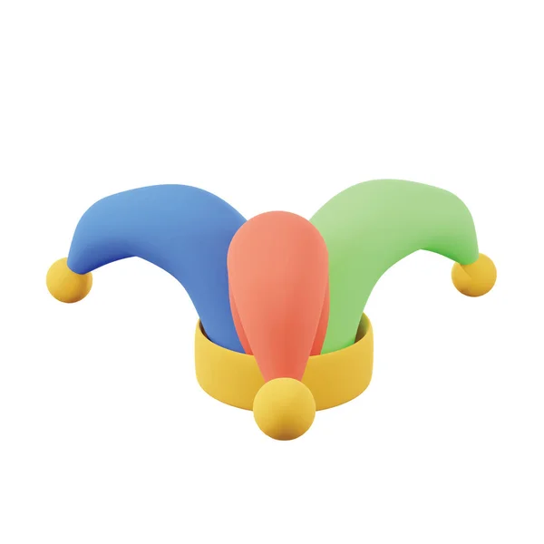 Минимальный Рендер Клоунской Шляпы Обычно Носимый Клоунами Часть Костюма Шляпа — стоковое фото
