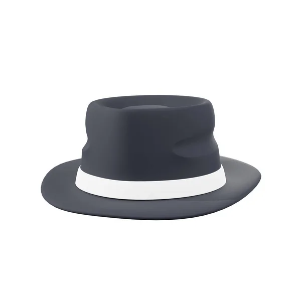 이것은 페도라 모자의 렌더링입니다 모자에는 장식된 있습니다 스타일 캐릭터에 합니다 — 스톡 사진