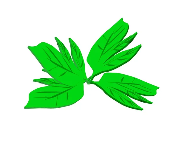 葉柄にぼかし効果のある緑の葉のイラスト — ストック写真