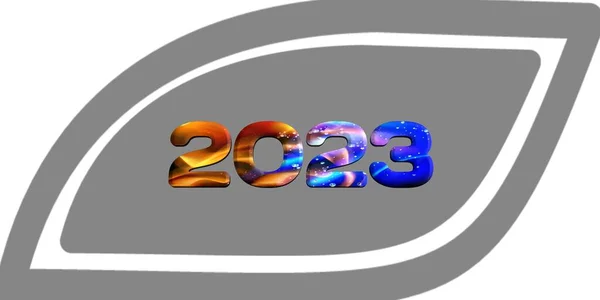 Abstracte Achtergrondletters Icoon 2023 Nieuwjaarsconcept — Stockfoto