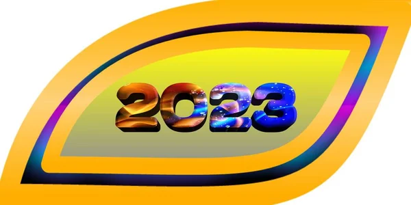 Absztrakt Színes Ikon Háttér 2023 Betűtípus Újévi Koncepció — Stock Fotó