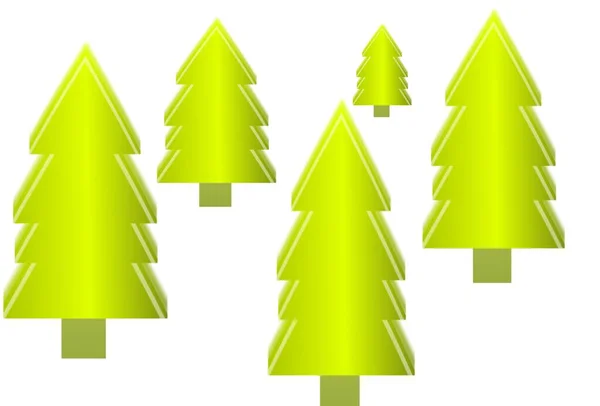 Ilustrace Vánoční Stromek Bílém Pozadí — Stock fotografie