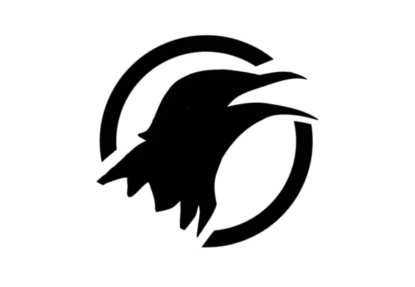 Ikona Głowy Ptaka Ikona Ilustracja Czarna Białym Tle — Zdjęcie stockowe
