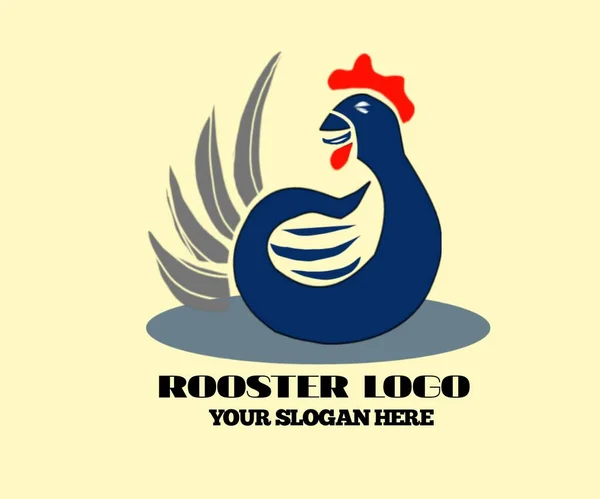 Template desain logo Rooster, isolated light yellow. Illustration design template