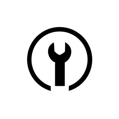 Anahtar simgesi tornavida logosu. Vites anahtarının mekanik piktogram sembolünü koru