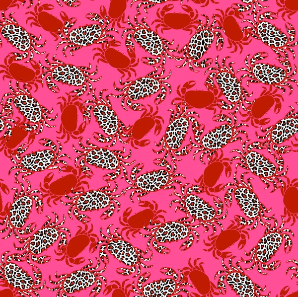 soyut kırmızı ve pembe benekli yengeçler pürüzsüz desen