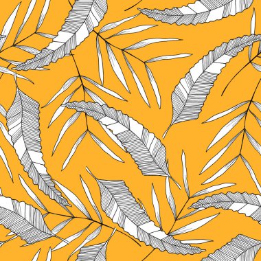 Tropikal yapraklı soyut bir arka plan. Egzotik orman pürüzsüz desen.