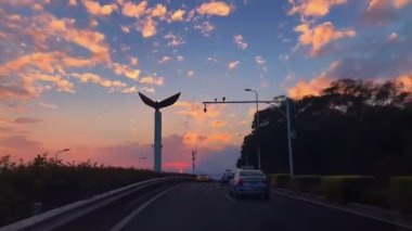 Gün doğumunun ve günbatımının fotoğrafsal materyalleri