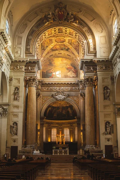 The magnificent interior of the Cattedrale Metropolitana di San Pietro in Bologna captivates with its grandeur, ornate decorations, and stunning religious artworks. A spiritual feast for the senses.