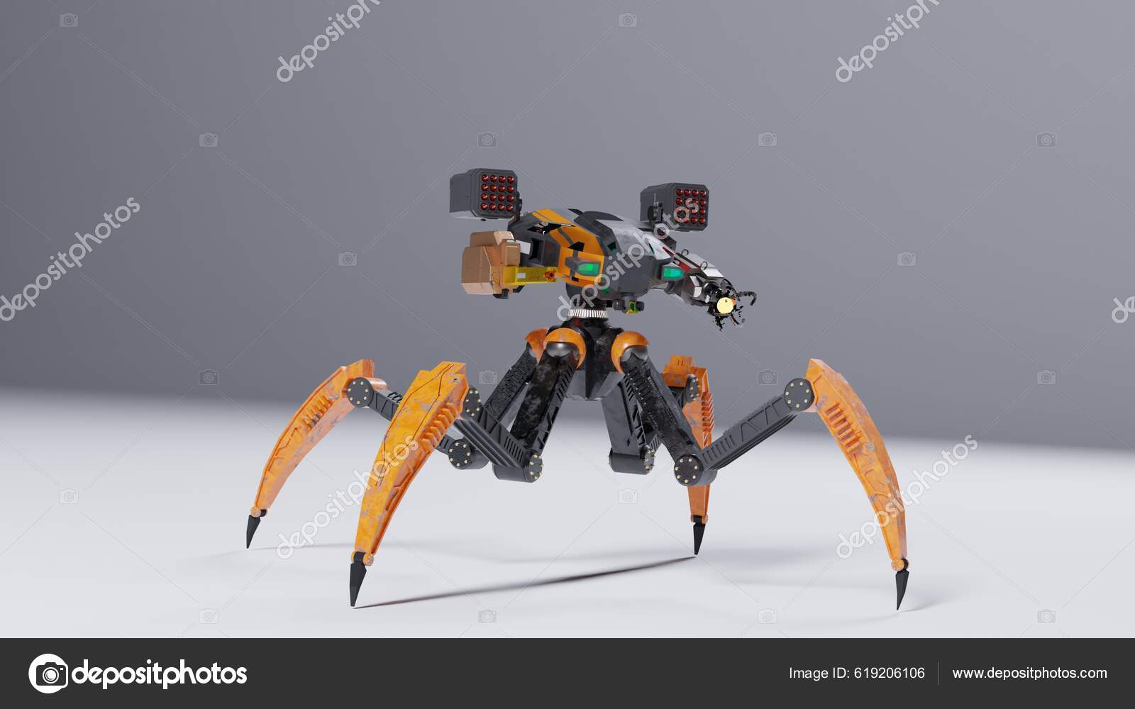 Moderní Ozbrojený Voják Jako Pavouk Sci Robotický Válečník Zbraněmi  Vykreslování — Stock Fotografie © powermanone@gmail.com #619206106
