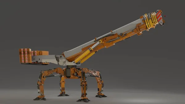 ロボットクレーン4足 3Dレンダリング — ストック写真