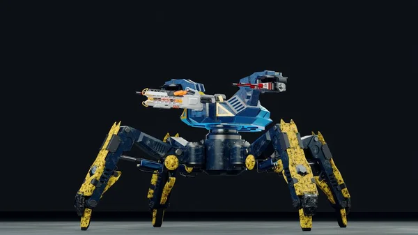 Spinnenpanzer Roboter Laserpistole — Stockfoto