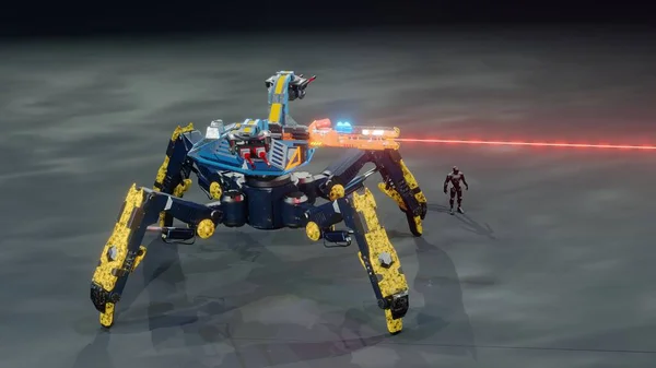 Örümcek Tankı Robot Lazer Silahı — Stok fotoğraf