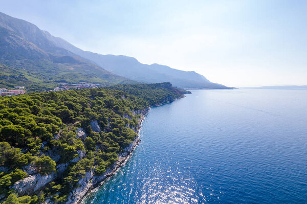 Paradise beach in Makarska, Brela, Tucepi, panoramic view, Dalmatia, Croatia