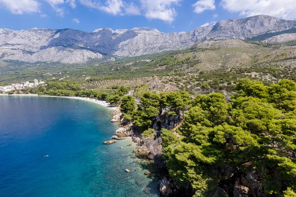 Beautiful View Makarska Tucepi Beach Pines Dalmatia Croatia — Stock Photo, Image
