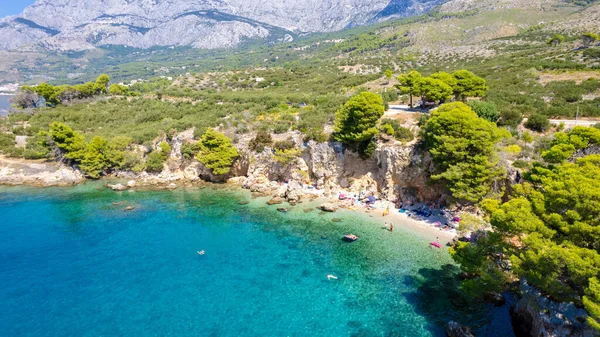 Piękna Plaża Chorwacja Morze Okresie Letnim — Zdjęcie stockowe