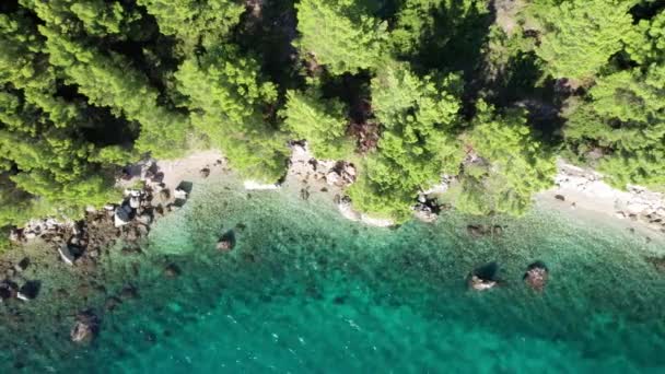 Aerial Drone Video Tropical Paradise Turquoise Beach Mediterranean Destination — Stock Video