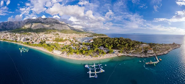 Vista Aérea Makarska Verão Croácia — Fotografia de Stock