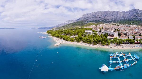 Makarska Touristenstadt Makarska Wasser Luftaufnahme Dalmatien Archipel Von Kroatien — Stockfoto