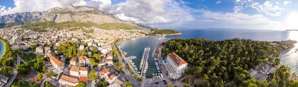 stock image Aerial view of Makarska insummer, Croatia