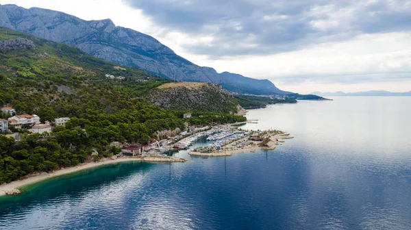 Vista Del Paseo Marítimo Tucepi Krvavica Región Dalmacia Croacia — Foto de Stock