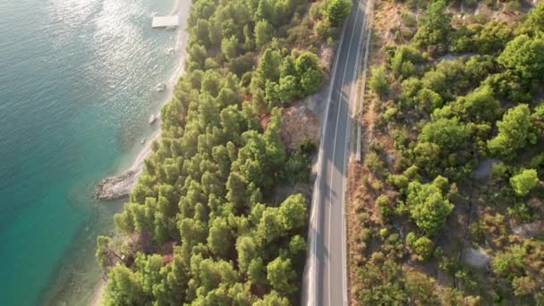 Touristenstadt Tucepi Idyllischer Strand Aus Der Luft Riviera Makarska Kroatien — Stockvideo