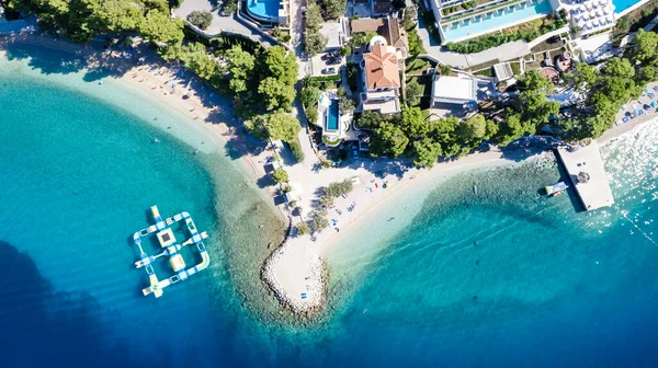 Αεροφωτογραφία Της Baska Voda Καλοκαίρι Κροατία — Φωτογραφία Αρχείου