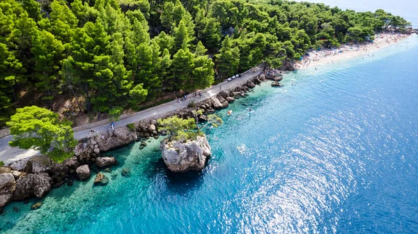 Вид Повітря Пляж Брели Узбережжя Макарської Рів Єри Далмація Хорватія — стокове фото