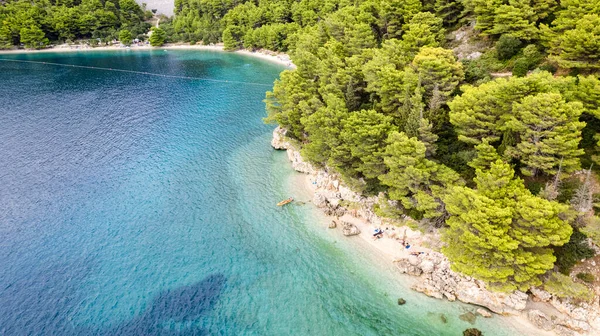 stock image Croatia beach Aerial view of Rocky beach near Igrane, Croatia