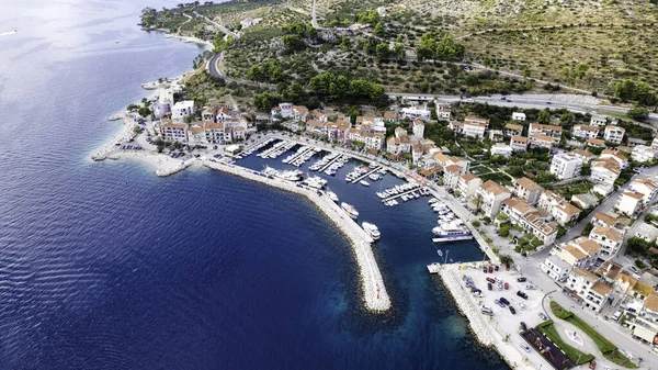 Όμορφη Παραλία Κοντά Στην Πόλη Podgora Δαλματία Κροατία Makarska Riviera — Φωτογραφία Αρχείου