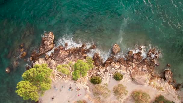 Widok Lotu Ptaka Plażę Oprna Wyspa Krk Chorwacja — Wideo stockowe