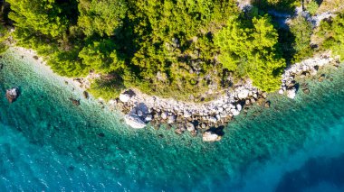 Hırvatistan 'ın Igrane, Dalmaçya ve Hırvatistan plaj zümrütü