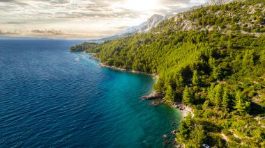 Hırvatistan 'ın Igrane, Dalmaçya ve Hırvatistan plaj zümrütü