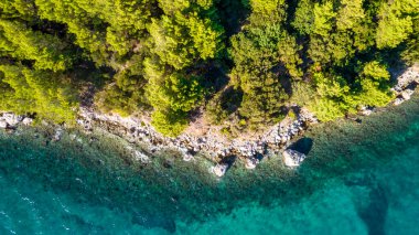 Hırvatistan 'ın Igrane, Dalmaçya ve Hırvatistan plaj zümrütü